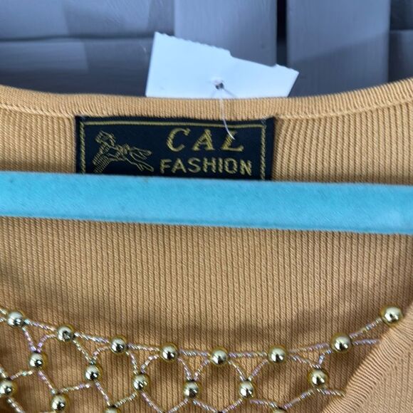 CAL Fashion Gold Embellished Top - Picture 2 of 5